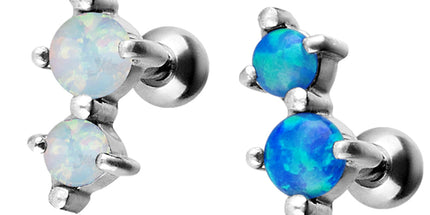 Steel Prong Set 3 Opal Barbell