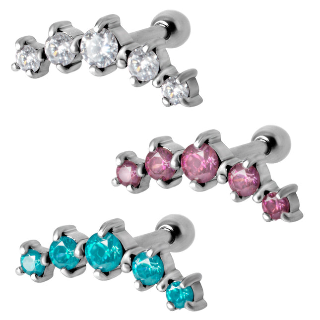 Steel Prong Set 5 Opal Barbell