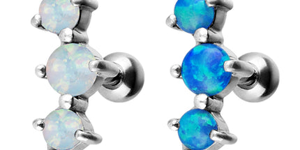 Steel Prong Set 5 Opal Barbell