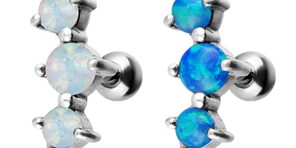 Steel Prong Set 5 Opal Barbell