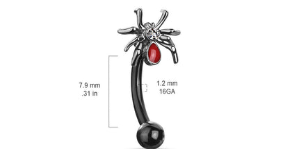 Curved Barbell Red Spider