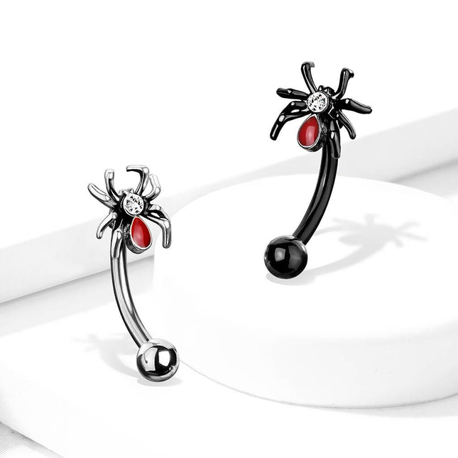 Curved Barbell Red Spider