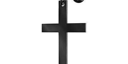 Steel Jewelled Barbell with Cross Dangle