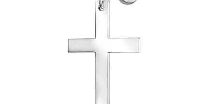 Steel Jewelled Barbell with Cross Dangle