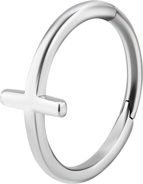 Surgical Steel Cross Hinged Conch Ring