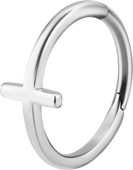 Surgical Steel Cross Hinged Conch Ring