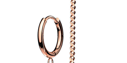 Steel Jewelled Barbell with Chain Linked Hoop