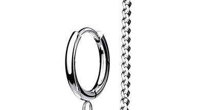 Steel Jewelled Barbell with Chain Linked Hoop