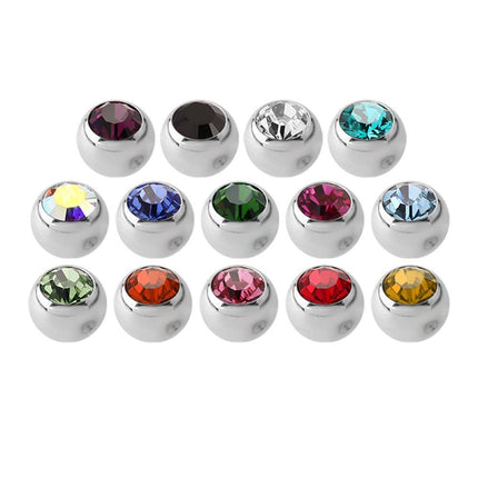 Steel Basicline Faceted Jewelled Clip in Ball