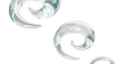 Clear Pearl Glass Spirals