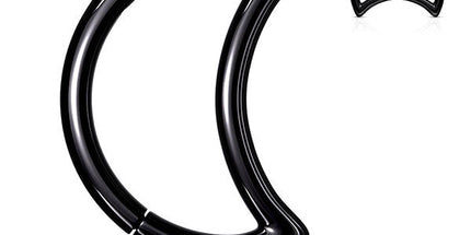 Steel Crescent Moon Hinged Segment Ring