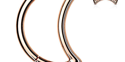 Steel Crescent Moon Hinged Segment Ring