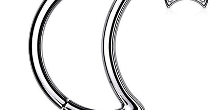 Steel Crescent Moon Hinged Segment Ring
