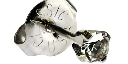 White Stainless Clawset Regular Crystal