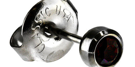 White Stainless Bezelset Birthstone Regular