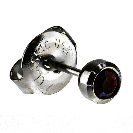 White Stainless Bezelset Birthstone Regular