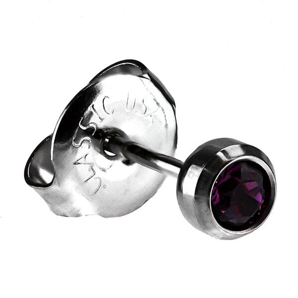 White Stainless Bezelset Birthstone Regular