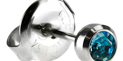 White Stainless Bezelset Birthstone Regular