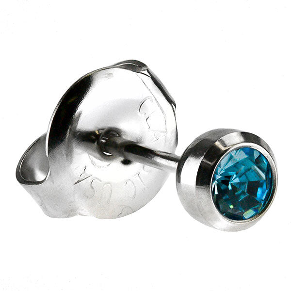 White Stainless Bezelset Birthstone Regular