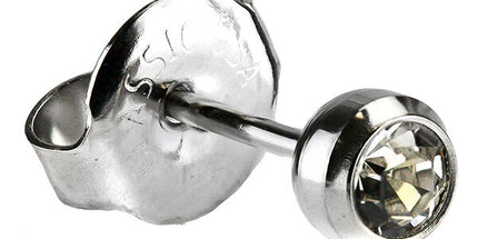 White Stainless Bezelset Birthstone Regular