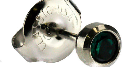 White Stainless Bezelset Birthstone Regular