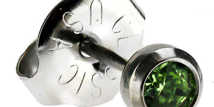 White Stainless Bezelset Birthstone Regular
