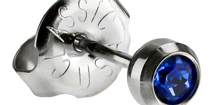 White Stainless Bezelset Birthstone Regular