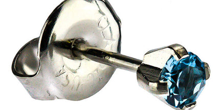 White Stainless Cubic Zirconia Regular in Blue, Clear & Pink