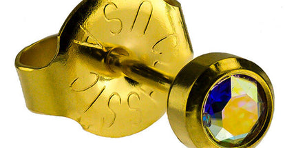 24ct Gold Plate Rock Crystal Bezelset