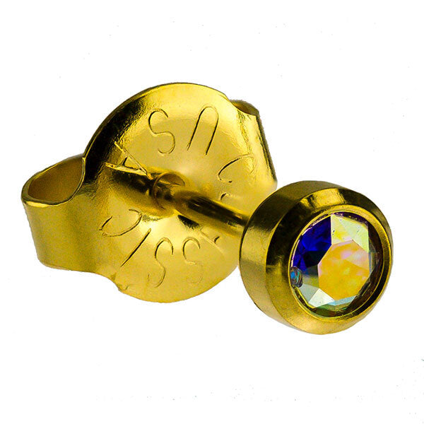 24ct Gold Plate Rock Crystal Bezelset