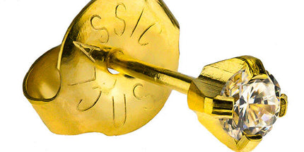 24ct Gold Plate Clawset Cubic Zirconia Regular