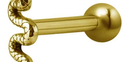 Bright Gold Internally Threaded Snake Micro Barbell