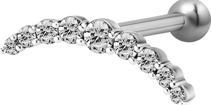 Surgical Steel Internally Threaded Jewelled Curve Micro Barbell