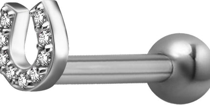 Surgical Steel Internally Threaded Jewelled Horseshoe Micro Barbell