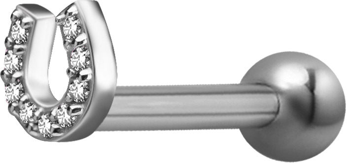 Surgical Steel Internally Threaded Jewelled Horseshoe Micro Barbell