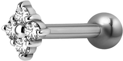 Surgical Steel Internally Threaded Jewelled Rhombus Micro Barbell