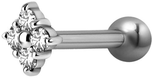 Surgical Steel Internally Threaded Jewelled Rhombus Micro Barbell