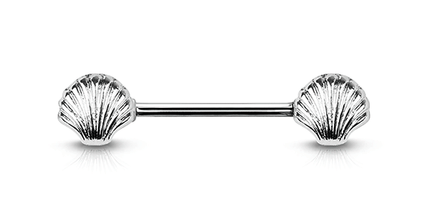 Seashell Silver Plated Decorative Fashion Nipple Barbell