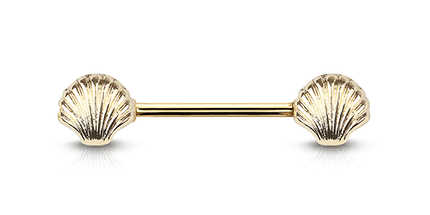 Seashell Silver Plated Decorative Fashion Nipple Barbell