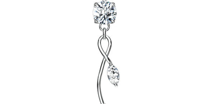 Flower Jewelled Vine Dangle Plated Fashion Navel In Silver or Gold