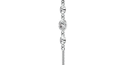 Jewelled Disc Chain Dangle Plated Fashion Navel - in Silver or Gold plate
