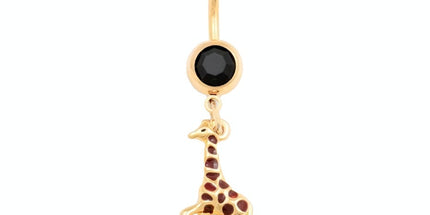 Gold Giraffe Dangle Plated Fashion Navel