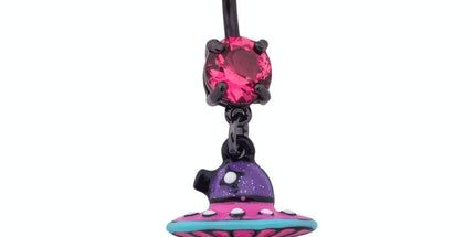 Neon UFO Dangle Black Plated Fashion Navel