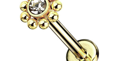 Steel Multi Bead Cluster Internally Threaded Labret
