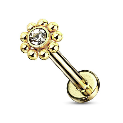 Steel Multi Bead Cluster Internally Threaded Labret