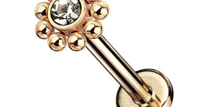 Steel Multi Bead Cluster Internally Threaded Labret