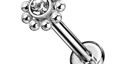 Steel Multi Bead Cluster Internally Threaded Labret