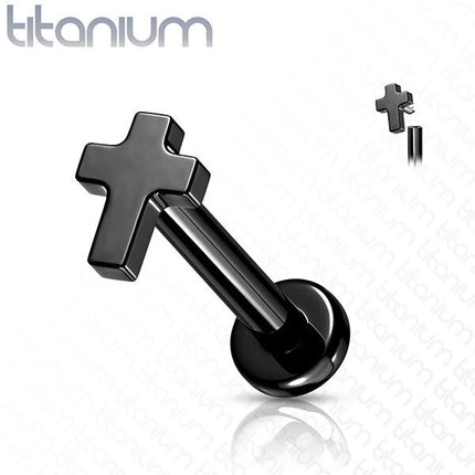 Titanium Cross Internally Threaded Labret