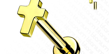Titanium Cross Internally Threaded Labret