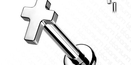 Titanium Cross Internally Threaded Labret